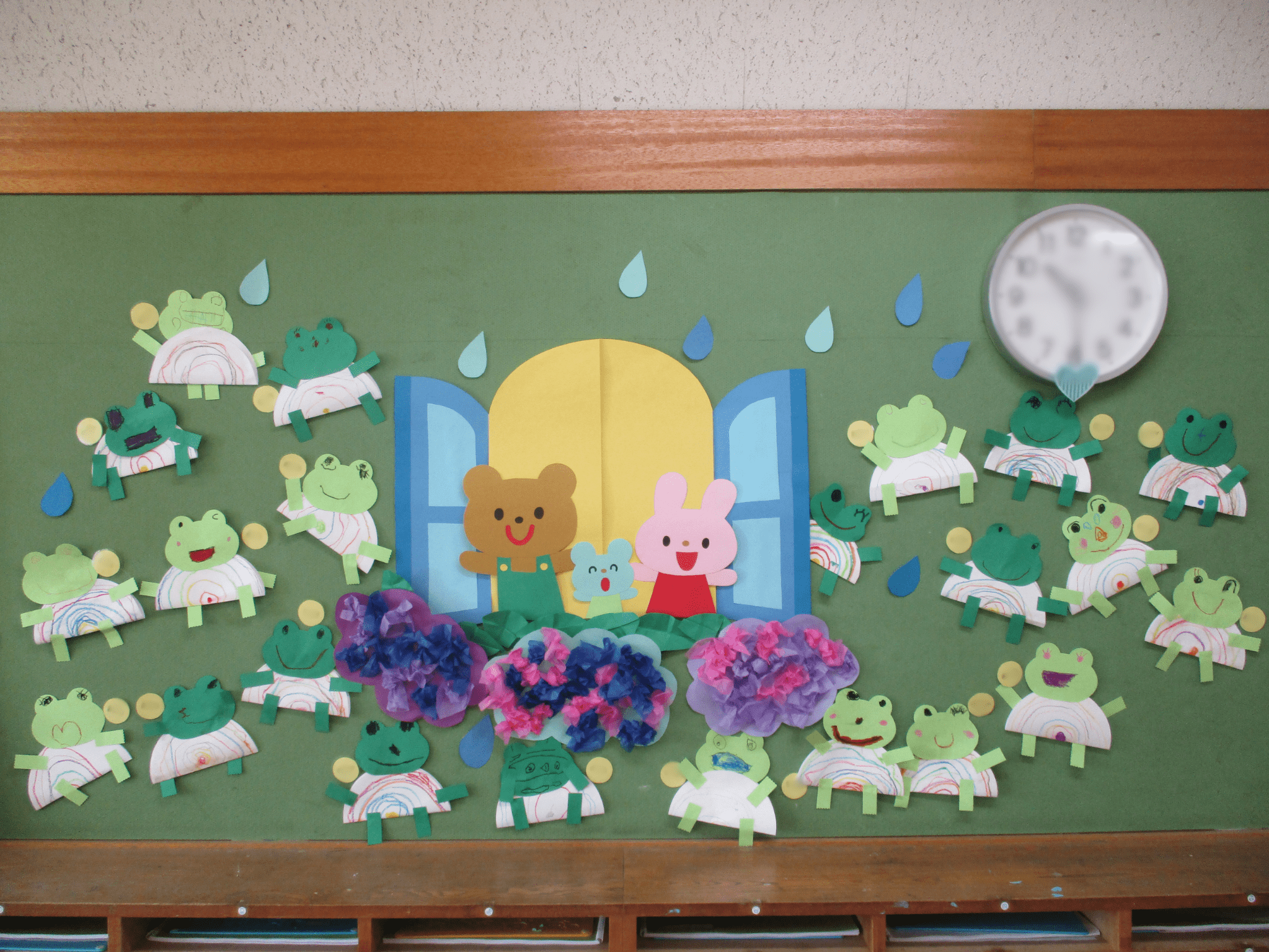 年中さんの壁面🐸